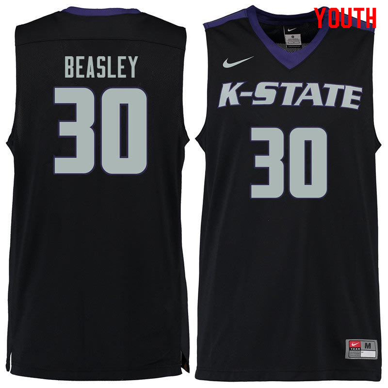 Youth #30 Michael Beasley Kansas State Wildcats College Basketball Jerseys Sale-Black - Click Image to Close